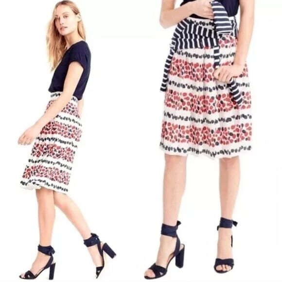 Jcrew Berry Pleated Skirt Size Tall 10 - Picture 3 of 16